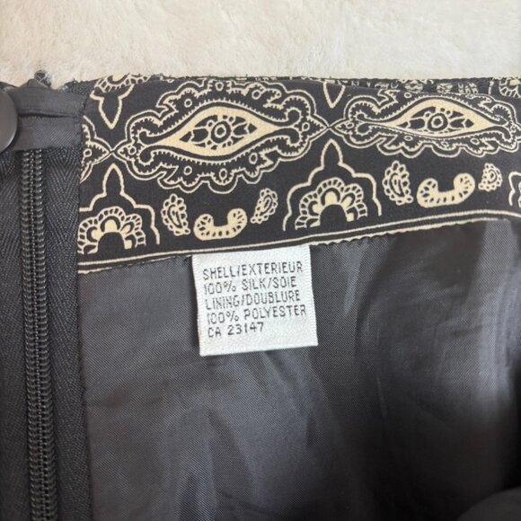 Talbots Maxi Skirt 24W Faux-Wrap Black 100% Silk Women's - Picture 9 of 9